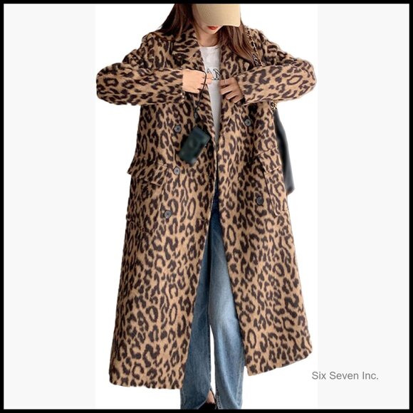 Jackets & Blazers - Women's Wool Blend Long Pea Coat Trench Coat Double Breasted Notched Lapel